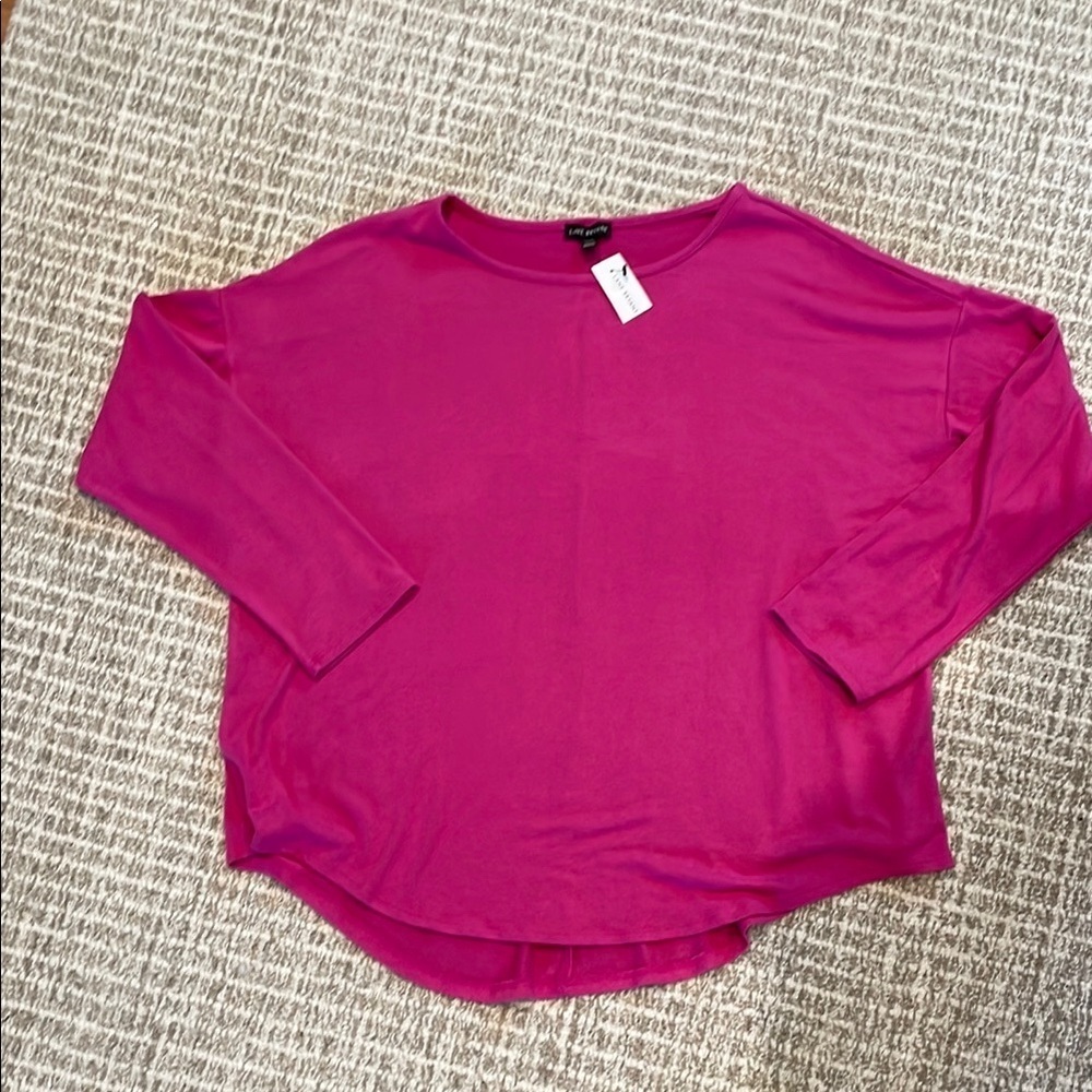 New Lane Bryant Pink 3/4 Sleeve Boxy Soft Tee